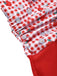 Maillot de bain dos nu croisé à carreaux pommes rouges des années 1950