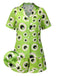 Ensemble pyjama vert à revers pour Halloween des années 1970