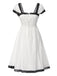 [Prévente] Chemise de nuit blanche rayures en coton et dentelle années 1940