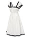 [Prévente] Chemise de nuit blanche rayures en coton et dentelle années 1940