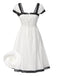 [Prévente] Chemise de nuit blanche rayures en coton et dentelle années 1940