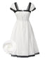 [Prévente] Chemise de nuit blanche rayures en coton et dentelle années 1940