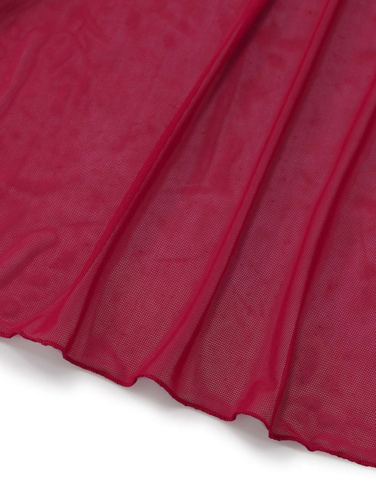 Nuisette en maille unie volants épaules dénudées et fente années 1930