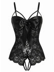 [Prévente] Lingerie noire en dentelle et satin avec nœud années 1970