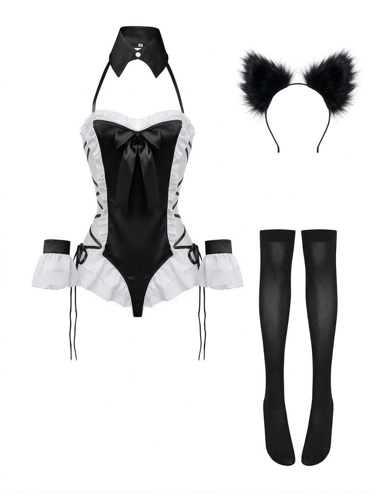 5PCS Bunny Ouvert Body Lingerie Années 1980 9