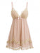 Chemise De Nuit À Bretelles Tulle Dentelle Vert Années 1930