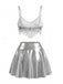 Ensemble Argent Paillettes Frange Années 1950 3
