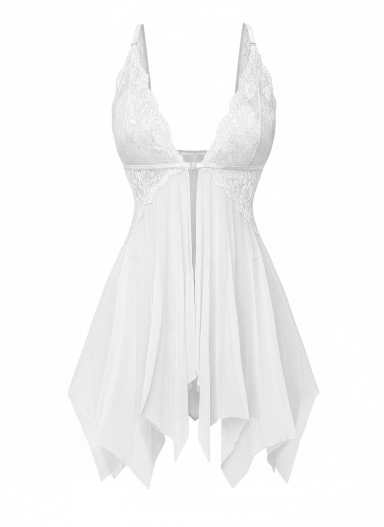 1980s Lace Mesh Sleepwear Classic Nightgown 10