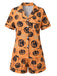 Ensemble pyjama court d’Halloween à imprimé citrouilles années 1940