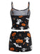 Ensemble pyjama d’Halloween à citrouilles et fantômes avec jupe superposée