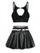 Ensemble lingerie sexy noir à bretelles et découpes années 1950