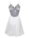 Chemise de nuit en satin à bretelles spaghetti en dentelle des années 1960