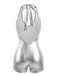 Silver metallic romper with halter neck design on a white background