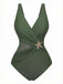 Maillot de bain vert avec motif d'étoile de mer sur fond blanc