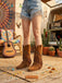 Vintage Denim Western Heels - vintage shoes, retro heels