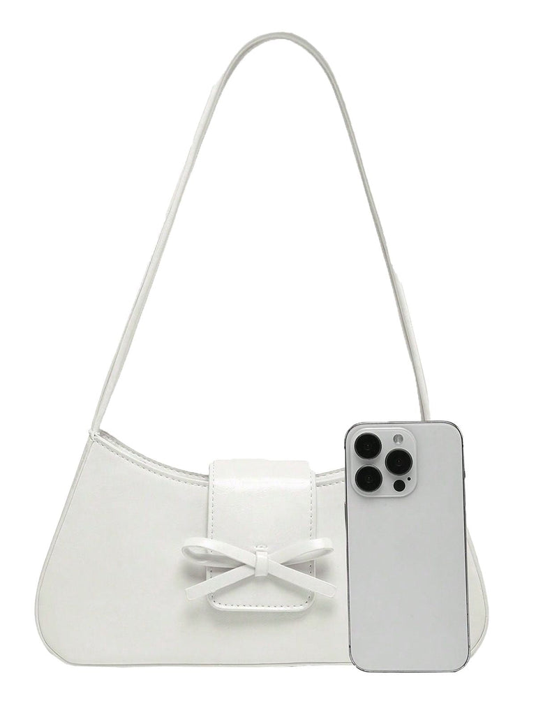 Sac baguette en cuir vintage avec nœud