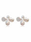 Boucles d'oreilles puces en forme de fleur en résine blanche