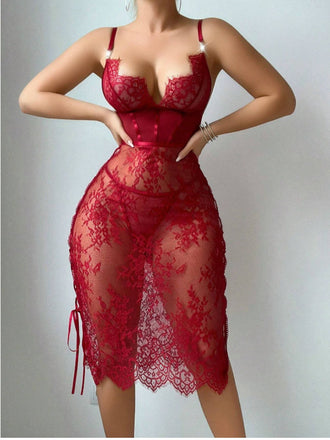 Robe Trapèze à Petites Fleurs Col en V avec Ceinture années '40 2