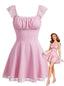 Robe française dentelle dos nu et col carré années 1960