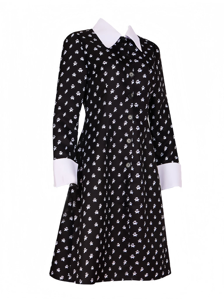 [Prévente] Robe noire style Mercredi Addams des années 1940