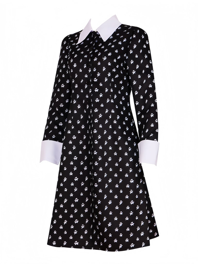 [Prévente] Robe noire style Mercredi Addams des années 1940