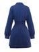 Robe chemise rayée fines bleue col Johnny des années 60
