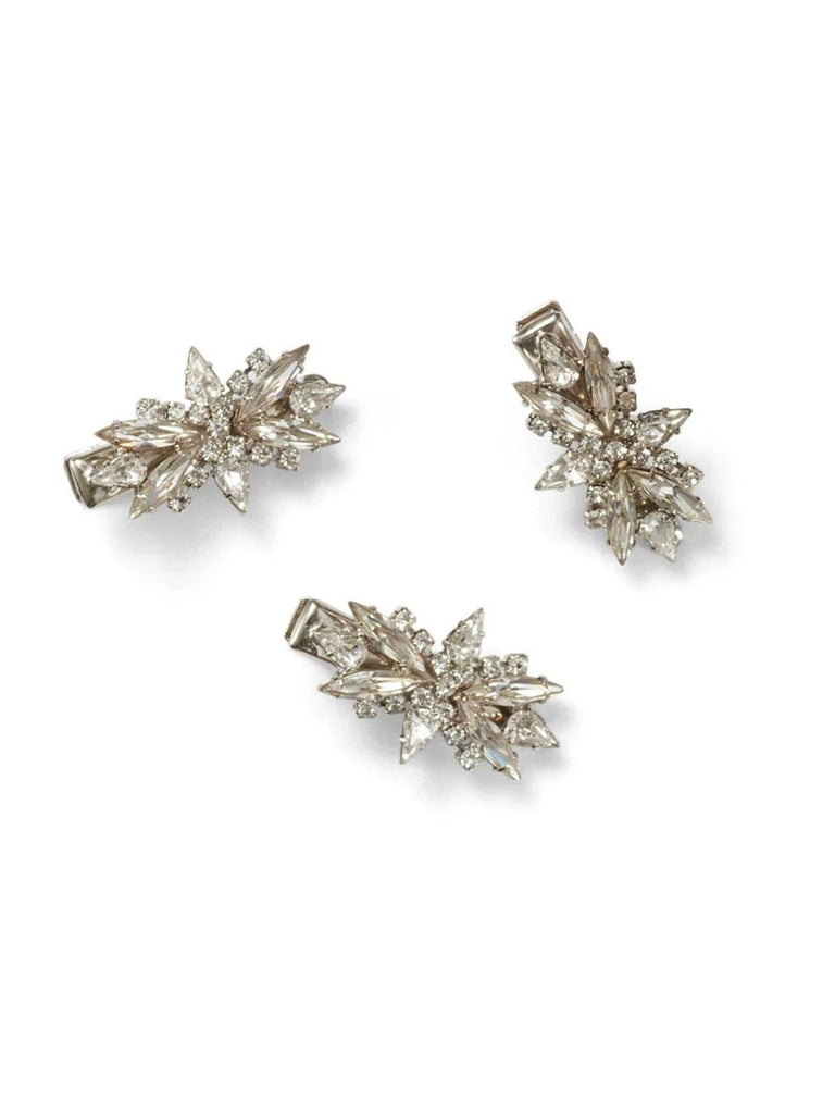 Barrette Argentée à Strass et Cristaux en Étoile Rayonnante - 2
