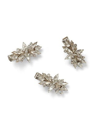Barrette Argentée à Strass et Cristaux en Étoile Rayonnante - 2