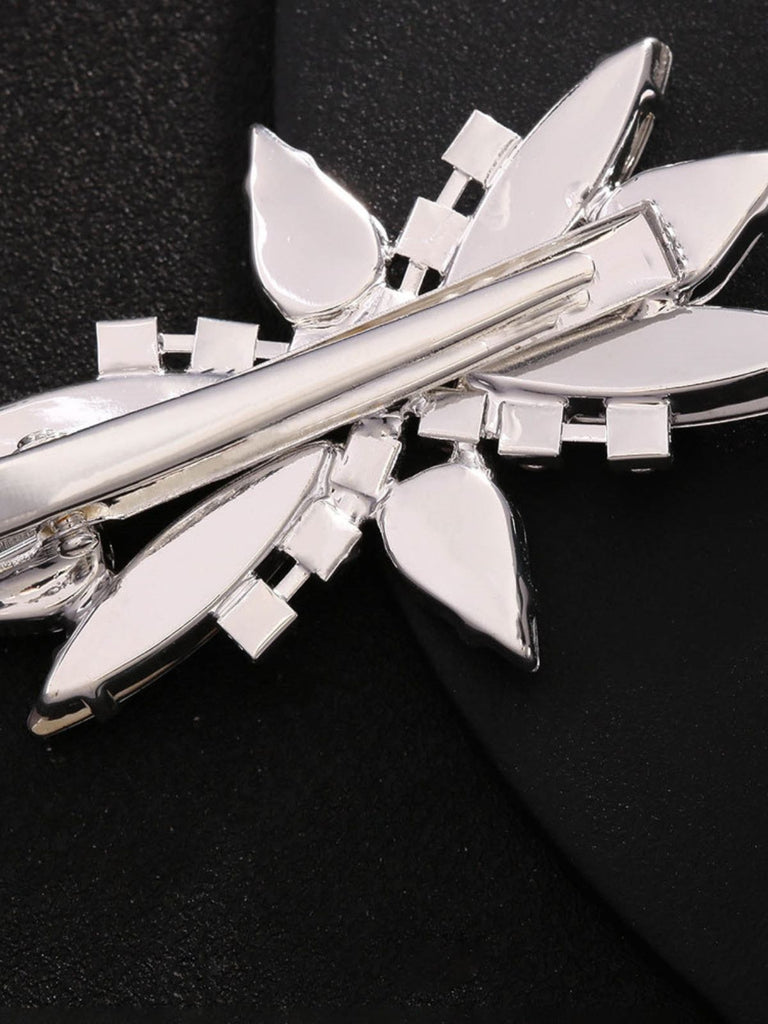 Barrette Argentée à Strass et Cristaux en Étoile Rayonnante - 4