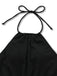 Black halter top with a bow on a white background
