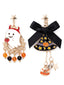 Boucles d’oreilles d’Halloween orange et noir Motif fantôme et chapeau sorcière