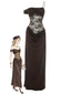 Robe longue à bustier dentelle et épaules dénudées années 1980