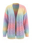 Gilet en maille torsadée aux couleurs arc-en-ciel pastel et effet dégradé années 1980
