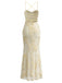 Bretelles Fines 3D Floral Maxi Robe Sirène Années 1930 10