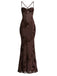 Bretelles Fines 3D Floral Maxi Robe Sirène Années 1930 7