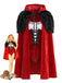 Ensemble body rouge en velours à nouer et cape à capuche Années 1940 - 1