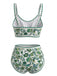 Col Rond Floral Taille Haute Ensemble Bikini Années 1950 8