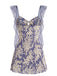 Nuisette à Bretelles en Velours Jacquard et Volants en Tulle Années 1950 - 6