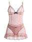 Nuisette babydoll transparente en tulle à pois, nœud et volants Années 1980