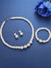 Parure 3 pièces collier, bracelet et boucles d’oreilles pendantes à perles blanches - 2