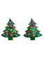 Boucles d’oreilles vintage sapins de Noël verts en strass
