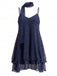 Robe courte en tulle scintillant à volants et foulard assorti Années 1970 - 1