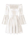 Robe courte en velours à épaules dénudées et manches évasées Années 1960 - 9