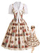 [Prévente] Robe Évasée à Imprimé Casse-Noisette de Noël et Col Festonné Années 1950 - 1