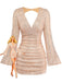 Robe moulante à sequins, col V, dos nu et fronces Années 1960 - 1