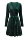 Robe scintillante en velours à col V, manches longues et ceinture Années 1950 - 2