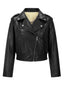 Veste Moto Courte en Similicuir à Col et Ourlet Élastiqué Années 1950