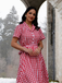 Robe rouge carreaux vichy pur coton avec ceinture 1950s