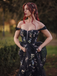 Robe maille florale lacets noire 1930s