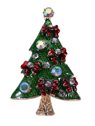 Broche Strass Arbres De Noël Rétro